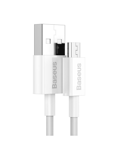 Puikus kabelis USB microUSB laidas greitam įkrovimui 2A 1m baltas Puikus kabelis USB microUSB laidas greitam įkrovimui 2A 1m baltas