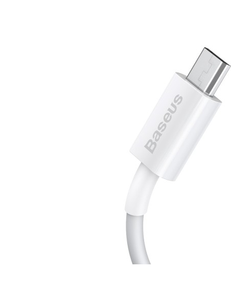 Puikus kabelis USB microUSB laidas greitam įkrovimui 2A 1m baltas Puikus kabelis USB microUSB laidas greitam įkrovimui 2A 1m baltas
