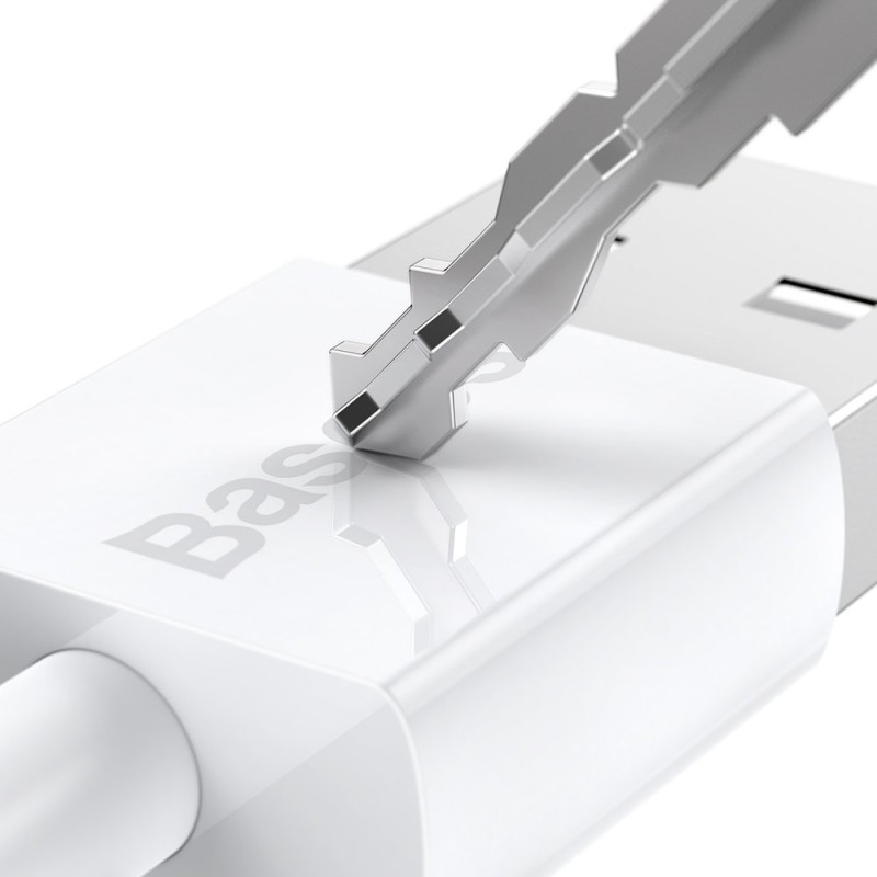 Puikus kabelis USB microUSB laidas greitam įkrovimui 2A 1m baltas