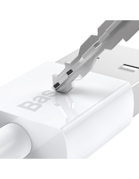 Puikus kabelis USB microUSB laidas greitam įkrovimui 2A 1m baltas Puikus kabelis USB microUSB laidas greitam įkrovimui 2A 1m baltas