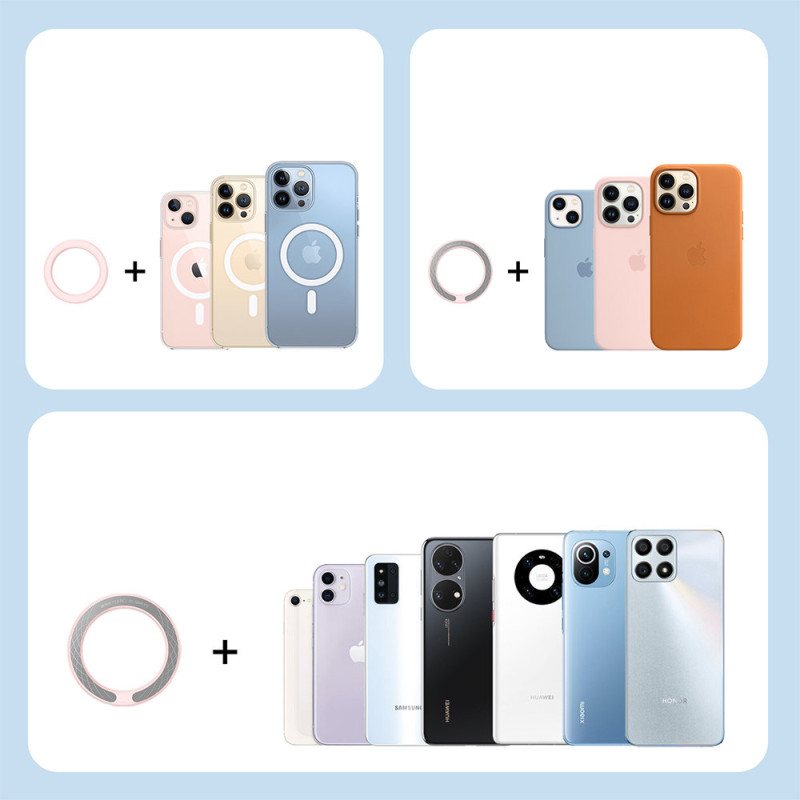 Magnetinis žiedo laikiklis išmaniajam telefonui, planšetei, telefonui, juodas RINKINYS iš 2 vnt.