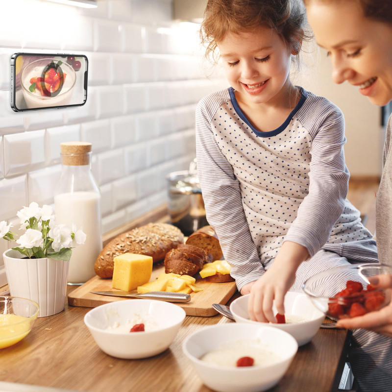 Magnetinis žiedo laikiklis išmaniajam telefonui, planšetei, telefonui, juodas RINKINYS iš 2 vnt.
