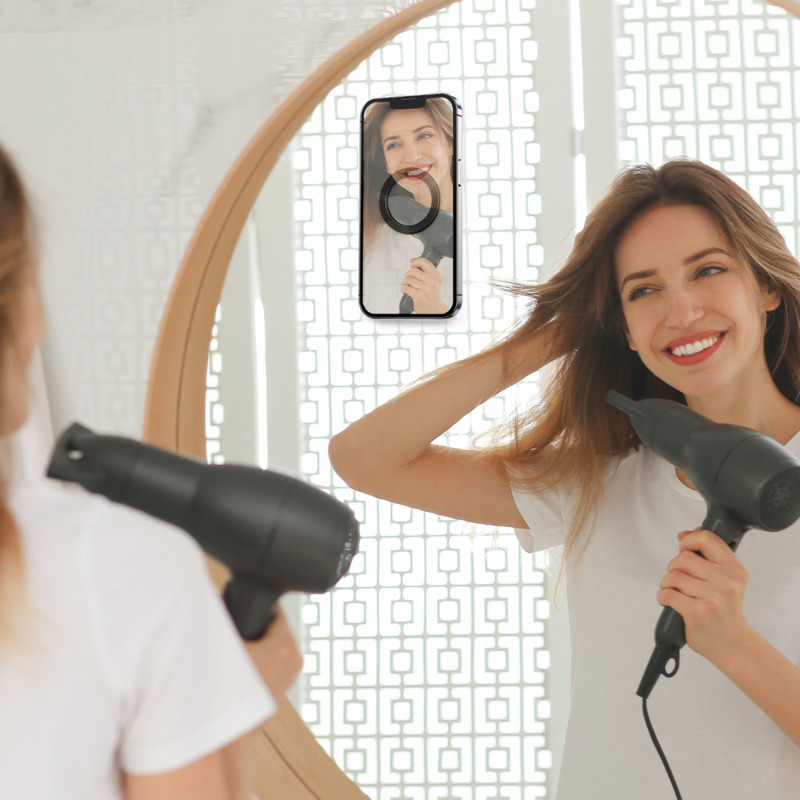 Magnetinis žiedo laikiklis išmaniajam telefonui, planšetei, telefonui, juodas RINKINYS iš 2 vnt.