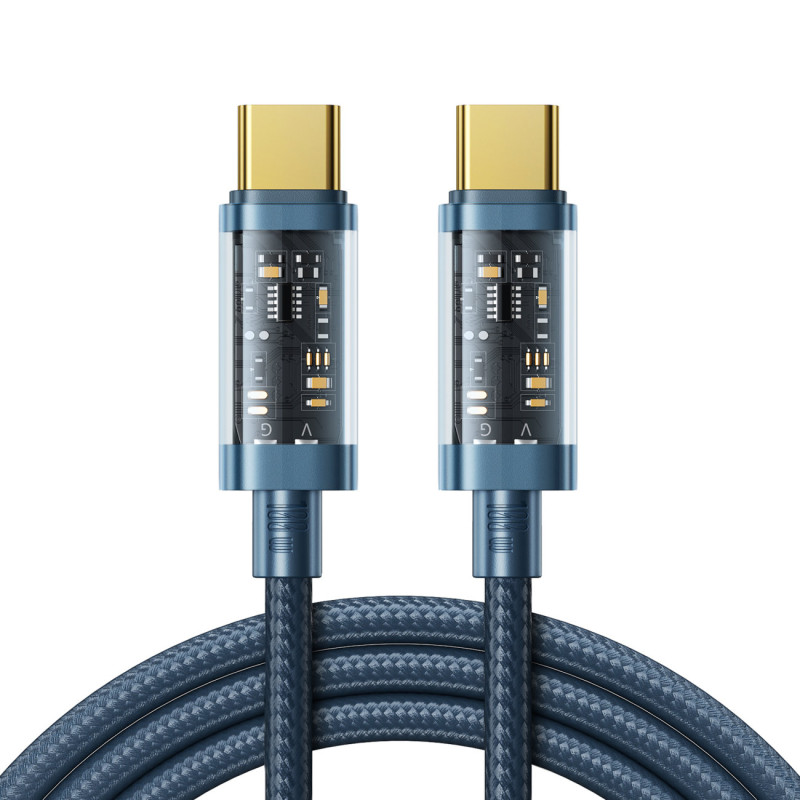 Tvirtas pintas kabelis USB-C 100W 1,2m mėlynas
Tvirtas pintas kabelis USB-C 100W 1,2m mėlynas