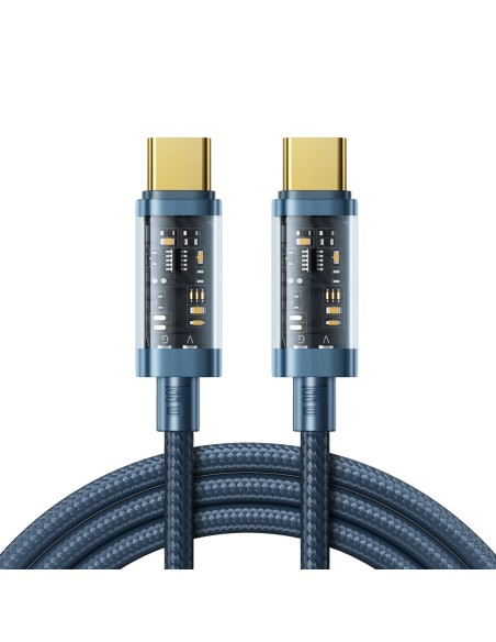 
Tvirtas pintas kabelis USB-C 100W 1,2m mėlynas
