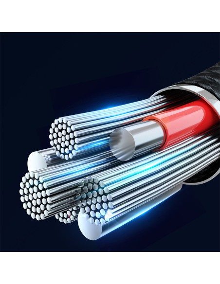 
Tvirtas pintas kabelis USB-C 100W 1,2m mėlynas
