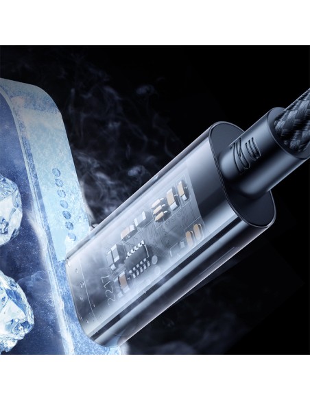 
Tvirtas pintas kabelis USB-C 100W 1,2m mėlynas
