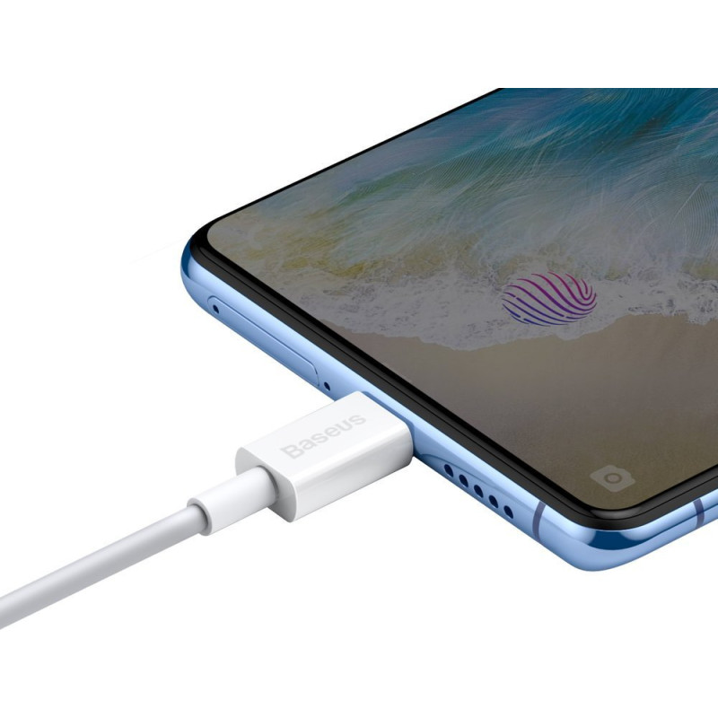 Puikus kabelis USB microUSB laidas greitam įkrovimui 2A 1m baltas