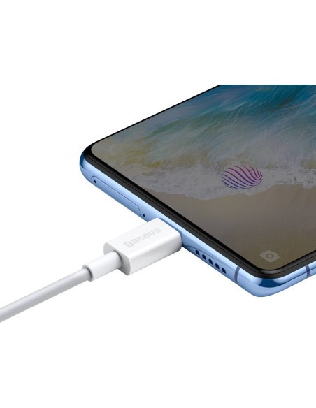 Puikus kabelis USB microUSB laidas greitam įkrovimui 2A 1m baltas Puikus kabelis USB microUSB laidas greitam įkrovimui 2A 1m baltas