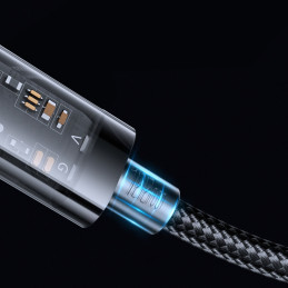
Tvirtas pintas kabelis USB-C 100W 1,2m mėlynas

