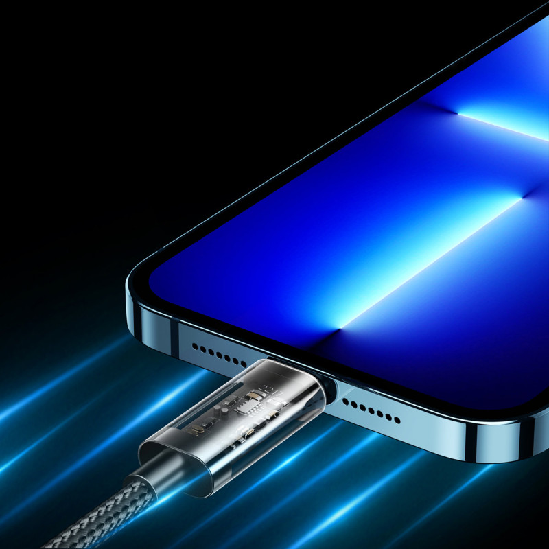 iPhone USB - Lightning laidas įkrovimui ir duomenų perdavimui 2.4A 20W 2m juodas