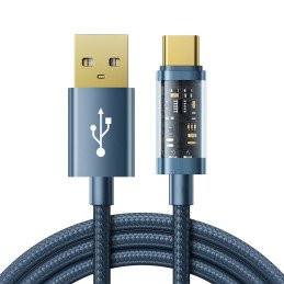 
USB - USB-C laidas įkrovimui ir duomenų perdavimui 3A 1,2m mėlynas
