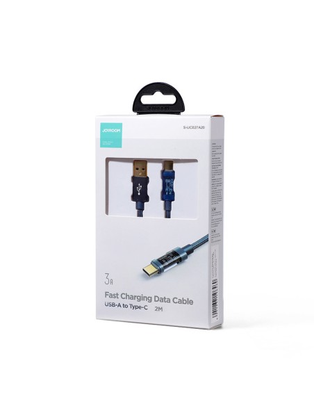 
USB - USB-C laidas įkrovimui ir duomenų perdavimui 3A 2m mėlynas
