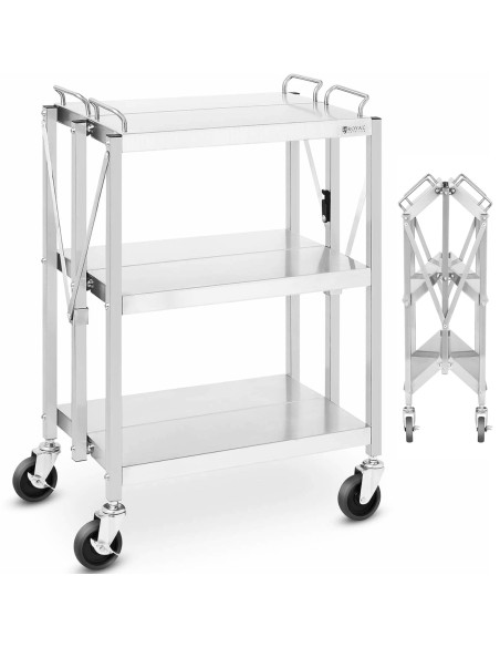 
Maitinimo padavėjo vežimėlis sulankstomas plieninis 3 lentynos 400 x 580 mm iki 90 kg
