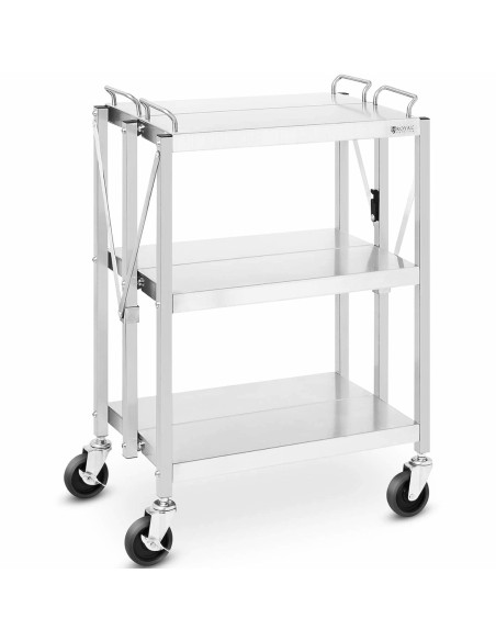 
Maitinimo padavėjo vežimėlis sulankstomas plieninis 3 lentynos 400 x 580 mm iki 90 kg
