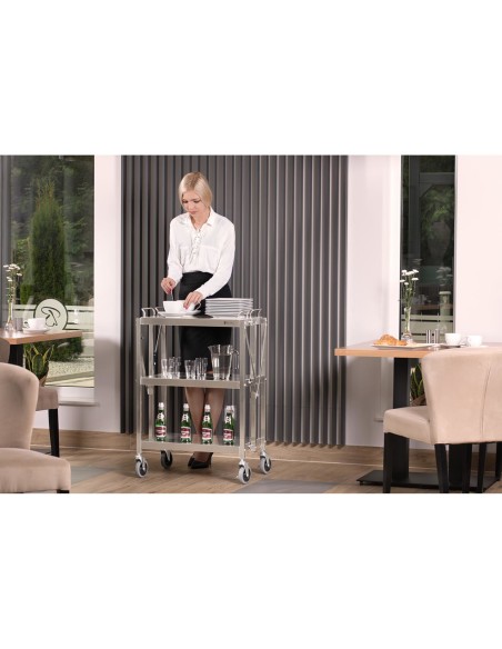 
Maitinimo padavėjo vežimėlis sulankstomas plieninis 3 lentynos 400 x 580 mm iki 90 kg
