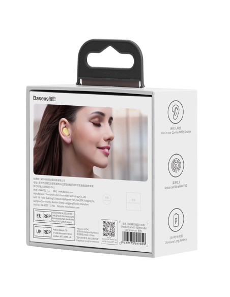 Encok WM01 TWS Bluetooth 5.3 į ausis įdedamos belaidės ausinės geltonos spalvos Encok WM01 TWS Bluetooth 5.3 į ausis įdedamos belaidės ausinės geltonos spalvos