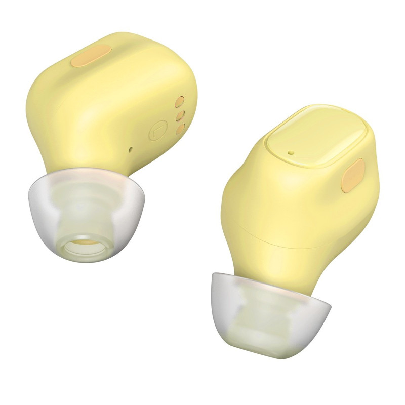 Encok WM01 TWS Bluetooth 5.3 į ausis įdedamos belaidės ausinės geltonos spalvos