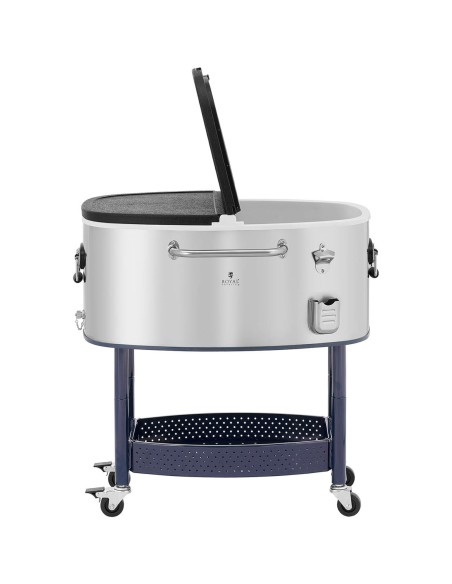 
Šaldytuvo konteineris, barmeno vežimėlis ledo gėrimams, su atidarytuvu ir lentyna, 77 l
