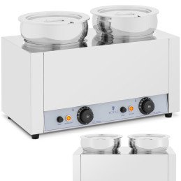 
Bain marie elektrinis šildytuvas šokolado fondiu sriubos stotis 1000 W 2 x 7 l
