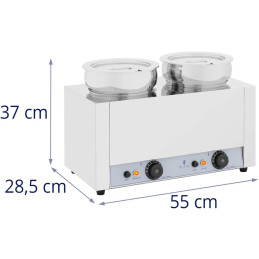 
Bain marie elektrinis šildytuvas šokolado fondiu sriubos stotis 1000 W 2 x 7 l
