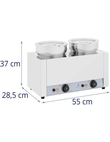 Bain marie elektrinis šildytuvas šokolado fondiu sriubos stotis 1000 W 2 x 7 l
 
Bain marie elektrinis šildytuvas šokolado fondiu sriubos stotis 1000 W 2 x 7 l