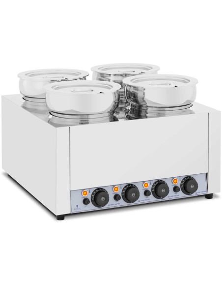 Bain marie elektrinis šildytuvas šokolado fondiu sriubos stotis 2000 W 4 x 7 l
 
Bain marie elektrinis šildytuvas šokolado fondiu sriubos stotis 2000 W 4 x 7 l