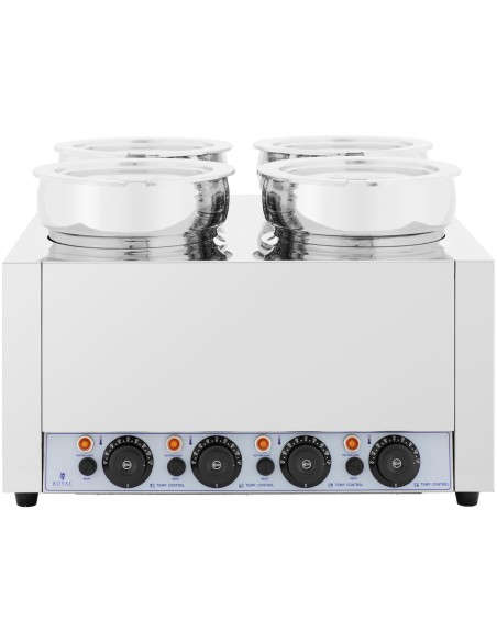 Bain marie elektrinis šildytuvas šokolado fondiu sriubos stotis 2000 W 4 x 7 l
 
Bain marie elektrinis šildytuvas šokolado fondiu sriubos stotis 2000 W 4 x 7 l