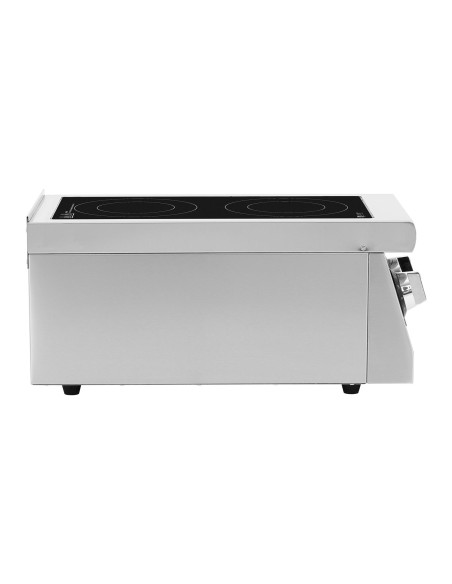 
Indukcinė viryklė, 2 degikliai, reguliuojamas skersmuo. 12-26 cm 3000 W
