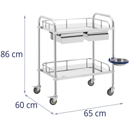 Laboratorinis kosmetinis gydymo vežimėlis pagamintas iš plieno, 2 lentynos, 2 stalčiai, 65 x 60 x 86 cm, 20 kg
 
Laboratorinis kosmetinis gydymo vežimėlis pagamintas iš plieno, 2 lentynos, 2 stalčiai, 65 x 60 x 86 cm, 20 kg