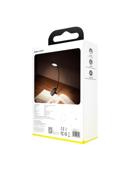 Mini šviesos LED ekrano skaitymo lempa su klipu pilka