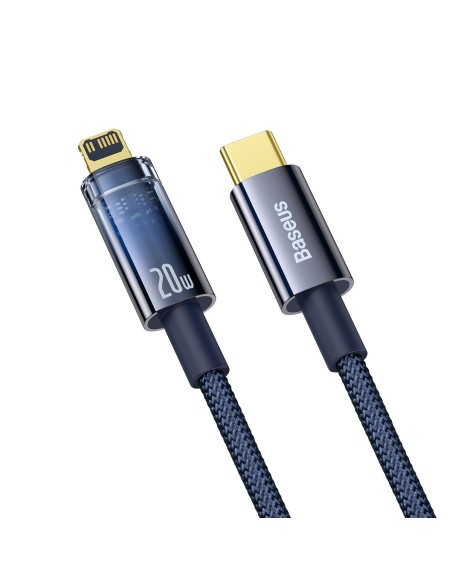 Explorer serijos kabelis USB-C laidas iPhone Lightning 20W 2m mėlynas Explorer serijos kabelis USB-C laidas iPhone Lightning 20W 2m mėlynas