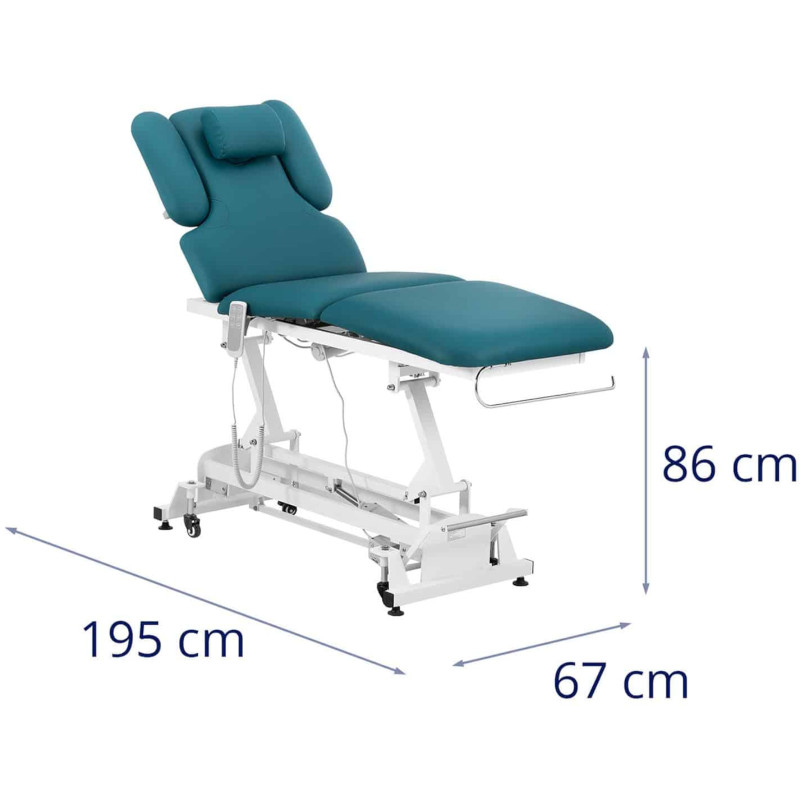 Lova, elektrinis masažo stalas, 3 varikliai, 250 kg NANTES - turkis
