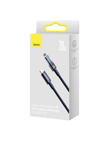 Explorer serijos kabelis USB-C laidas iPhone Lightning 20W 2m mėlynas Explorer serijos kabelis USB-C laidas iPhone Lightning 20W 2m mėlynas