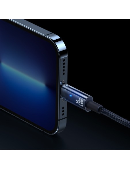 Explorer serijos kabelis USB-C laidas iPhone Lightning 20W 2m mėlynas Explorer serijos kabelis USB-C laidas iPhone Lightning 20W 2m mėlynas