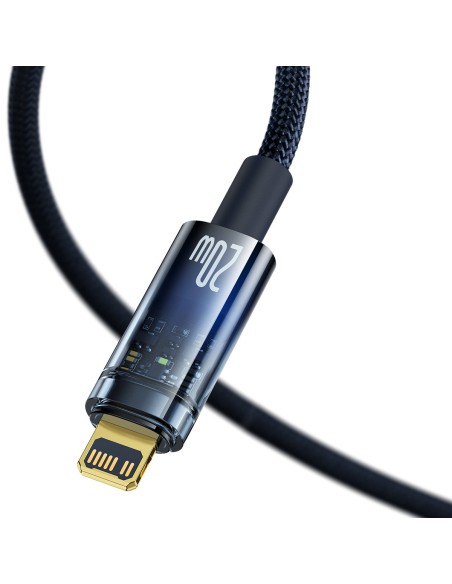 Explorer serijos kabelis USB-C laidas iPhone Lightning 20W 2m mėlynas Explorer serijos kabelis USB-C laidas iPhone Lightning 20W 2m mėlynas