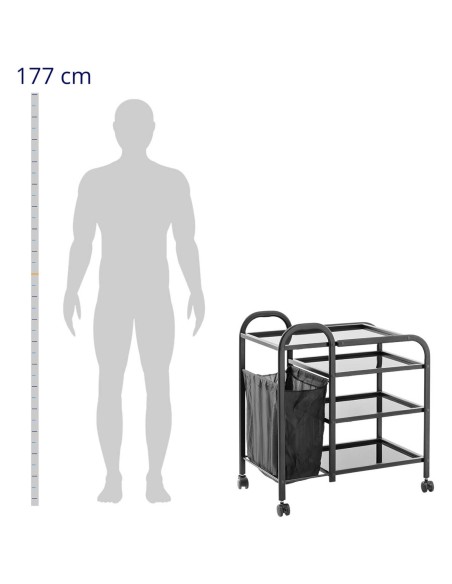 Grožio pagalbininko vežimėlis su skalbinių maišeliu 4 stiklinės lentynos 74 x 43 x 80 cm - juodos
 
Grožio pagalbininko vežimėlis su skalbinių maišeliu 4 stiklinės lentynos 74 x 43 x 80 cm - juodos