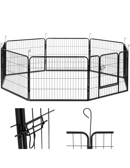 
Maniežas ir bėgimas šunims ir šuniukams su vartais, aukštis 61 cm, 8 segmentai
