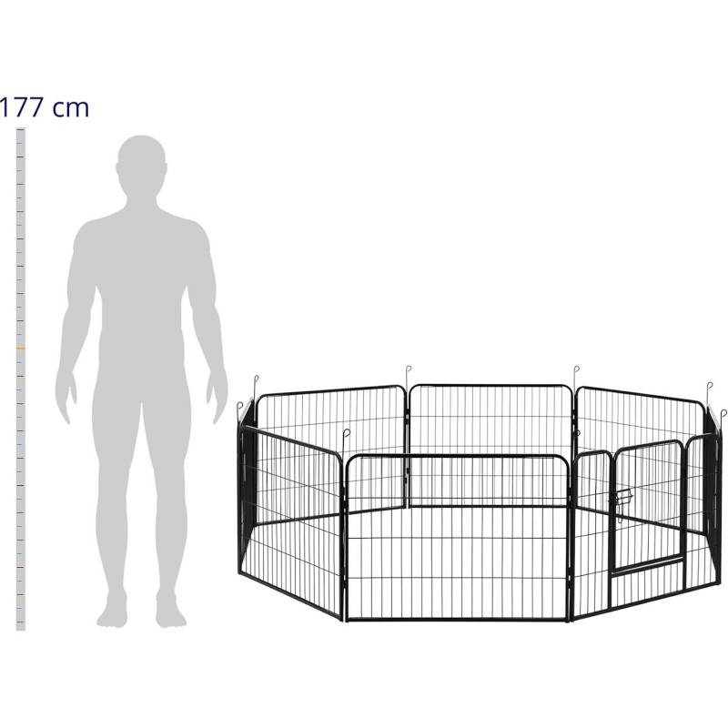 
Maniežas ir bėgimas šunims ir šuniukams su vartais, aukštis 61 cm, 8 segmentai
