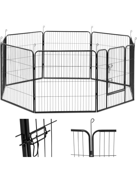 
Maniežas ir bėgimas šunims ir šuniukams su vartais, aukštis 81 cm, 8 segmentai
