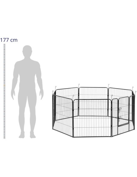 
Maniežas ir bėgimas šunims ir šuniukams su vartais, aukštis 81 cm, 8 segmentai
