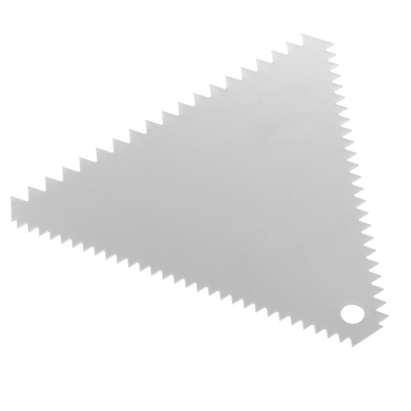 Trikampis konditerijos grandiklis dantytas iš nerūdijančio plieno 110x110mm - HENDI 554227