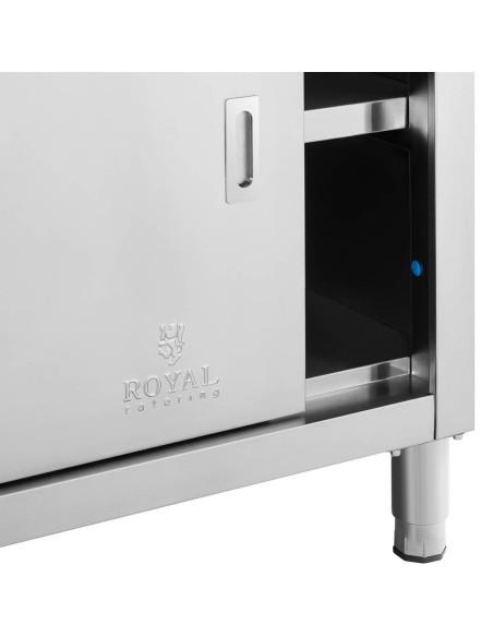 
Nerūdijančio plieno gastronominė laisvai pastatoma spintelė, stumdomos durys, 200x70cm
