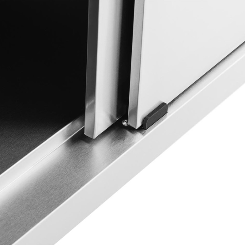 
Nerūdijančio plieno gastronominė laisvai pastatoma spintelė, stumdomos durys, 200x70cm
