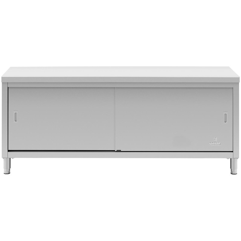 
Nerūdijančio plieno gastronominė laisvai pastatoma spintelė, stumdomos durys, 200x70cm
