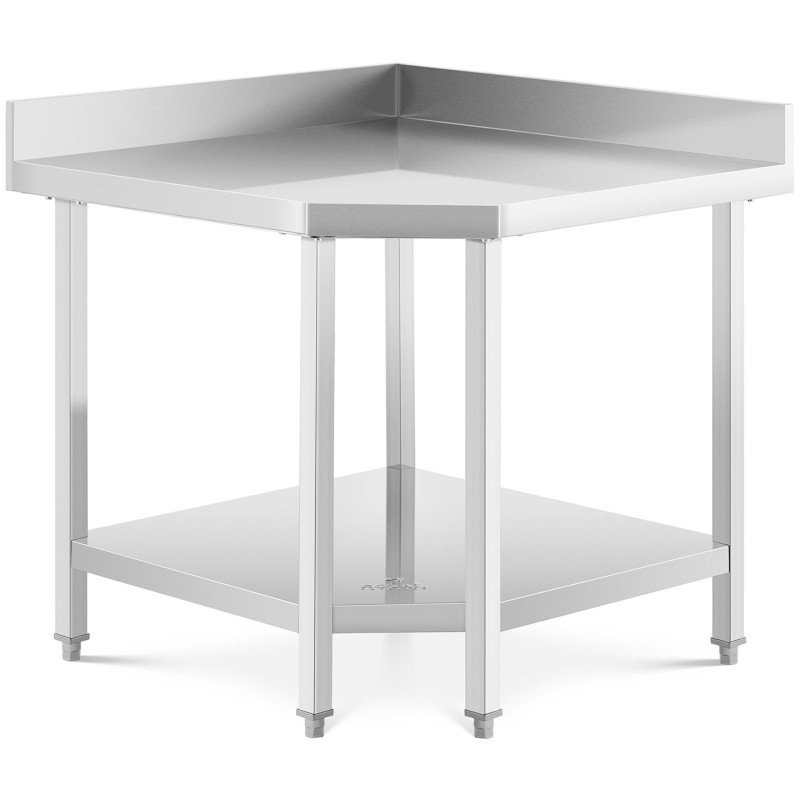 
Kampinis stalviršis su nerūdijančio plieno briauna ir lentyna 90x90x70cm
