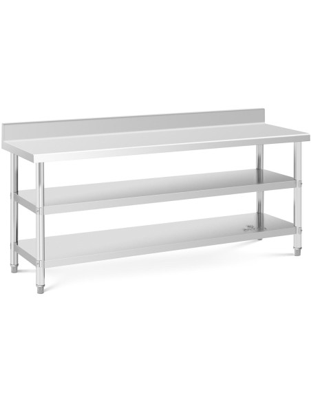 Stalas, nerūdijančio plieno, sieninis stalviršis su briauna, 2 lentynos, 200x60cm
 
Stalas, nerūdijančio plieno, sieninis stalviršis su briauna, 2 lentynos, 200x60cm