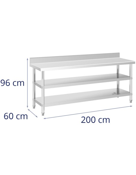 Stalas, nerūdijančio plieno, sieninis stalviršis su briauna, 2 lentynos, 200x60cm
 
Stalas, nerūdijančio plieno, sieninis stalviršis su briauna, 2 lentynos, 200x60cm