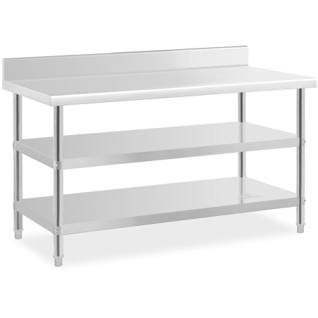 Stalas, nerūdijantis plienas, sieninis stalviršis su briauna, 2 lentynos, 150x70cm
 
Stalas, nerūdijantis plienas, sieninis stalviršis su briauna, 2 lentynos, 150x70cm