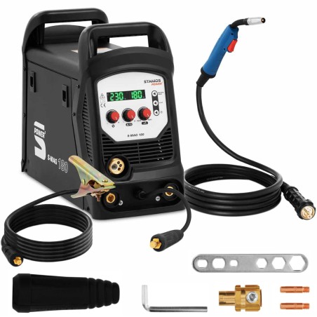 
Migomat suvirinimo aparatas su MIG/ MAG vielos tiektuvu 2T/ 4T 230V 180A
